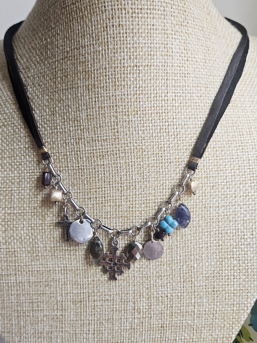 Sundance Catalog "Peyote Bird" Silver Charm Necklace with Turquoise Accent